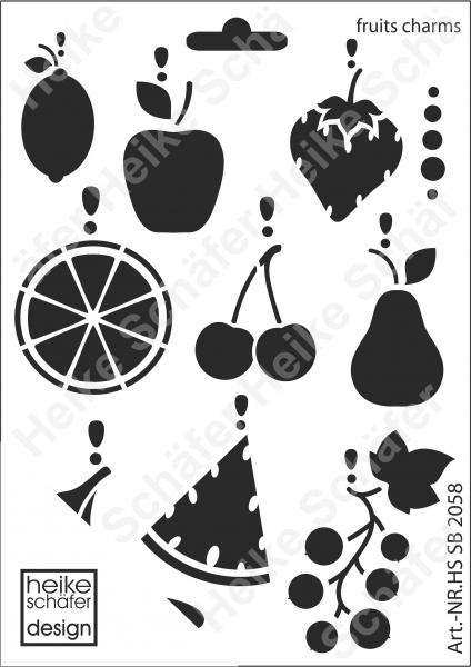 Schablone-Stencil A5 002-2058 Fruits Charms